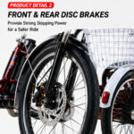 20 Inch Electric Tricycle for Adults Cargo Electric Trike 48V Utility Three Wheel Electric Bike with Large Rear Basket OEM - image 5