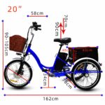 20 Inch Electric Tricycle for Adults Cargo Electric Trike 48V Utility Three Wheel Electric Bike with Large Rear Basket OEM - image 6