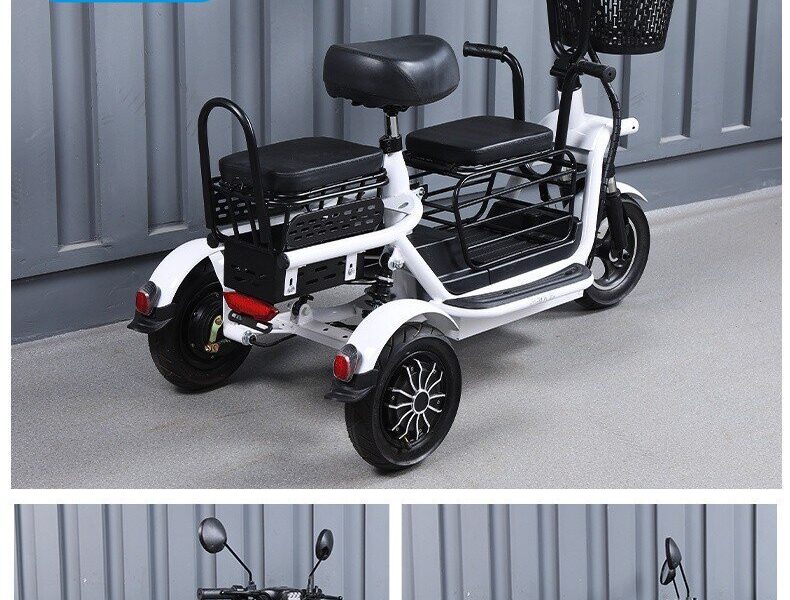 2025 EEC Certified Electric Tricycle Open Body 3-Wheel Bicycle Passenger & Cargo Vehicle 36V Voltage