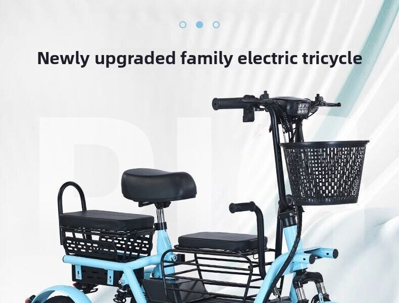 2025 EEC Certified Electric Tricycle Open Body 3-Wheel Bicycle Passenger & Cargo Vehicle 36V Voltage