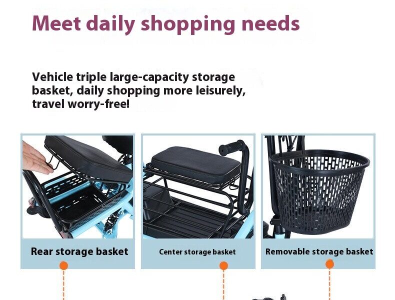 2025 EEC Certified Electric Tricycle Open Body 3-Wheel Bicycle Passenger & Cargo Vehicle 36V Voltage