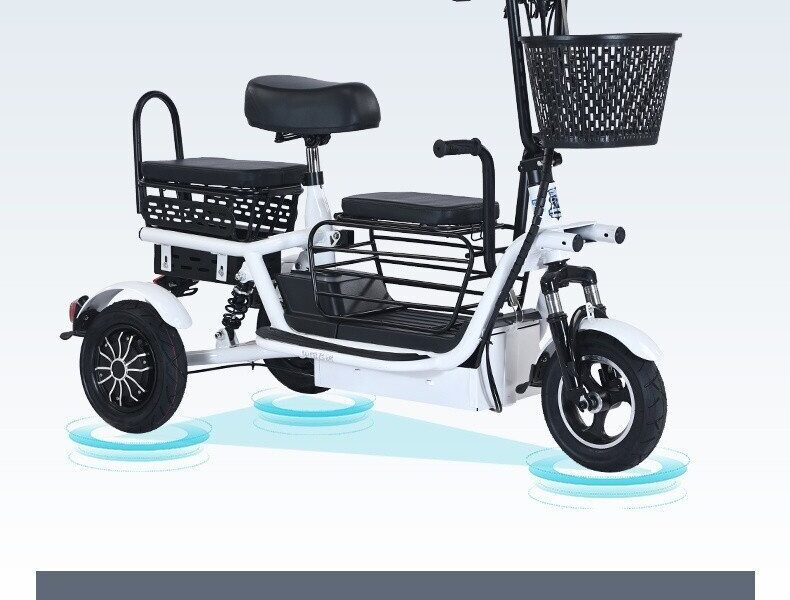 2025 EEC Certified Electric Tricycle Open Body 3-Wheel Bicycle Passenger & Cargo Vehicle 36V Voltage