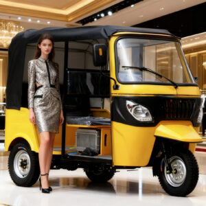 2026 Electric Double Row Passenger Tuk Tuk 3 Wheel 60V Tricycle