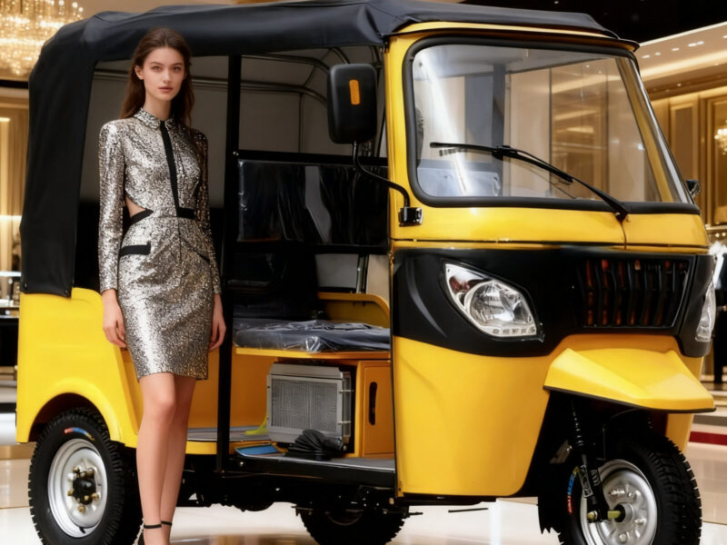 2026 Electric Double Row Passenger Tuk Tuk 3 Wheel 60V Tricycle