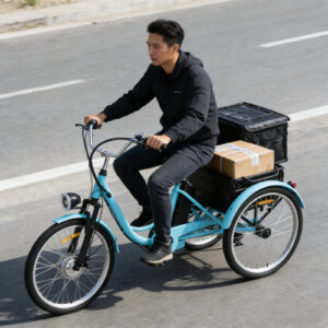 24" Adult Electric Tricycle, 36V 250W Pedal Assist Leisure Shopping Bike