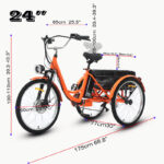 24″ Adult Electric Tricycle, 36V 250W Pedal Assist Leisure Shopping Bike - image 2