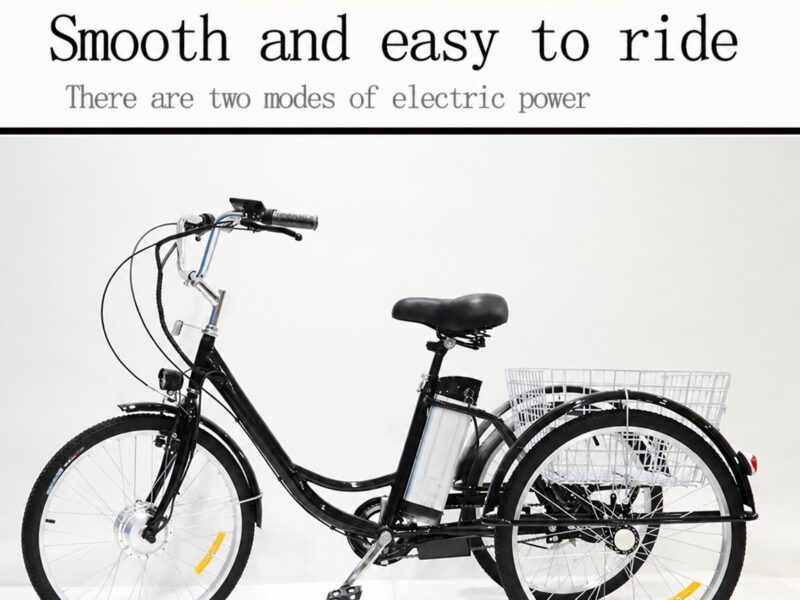 24 Inch 36V 350W Electric Tricycle for Seniors & Adults, Pedal Assist Cargo & Delivery Trike, Manned Stability Comfort Design