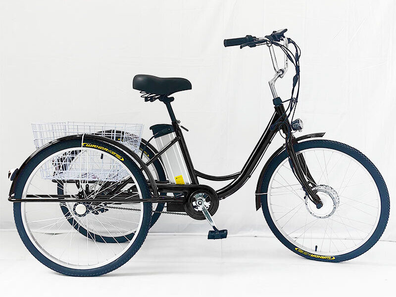 24 Inch 36V 350W Electric Tricycle for Seniors & Adults, Pedal Assist Cargo & Delivery Trike, Manned Stability Comfort Design