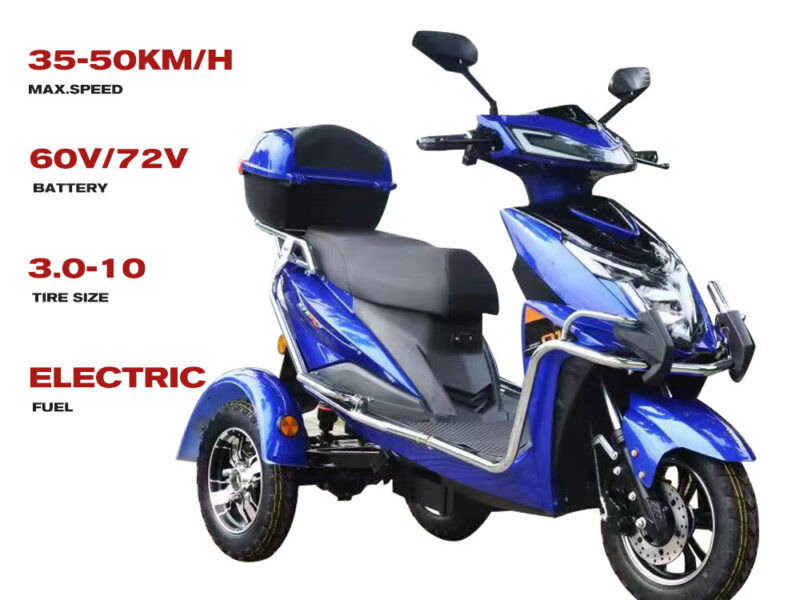 3 Wheel Electric Tricycle 35-40km/h 800W 60v/72v 20ah Battery Bike Electric Tricycle
