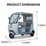 3000W 72V Electric Cargo Tricycle Air Conditioned Cabin Three Wheel Vehicle 400kg Payload - image 5