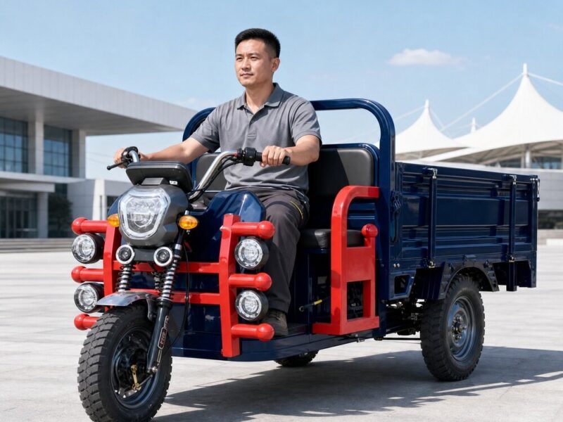 3000W Electric Cargo Tricycle 60V Three Wheel Utility Vehicle 45km/h Open Body for Adult Transport