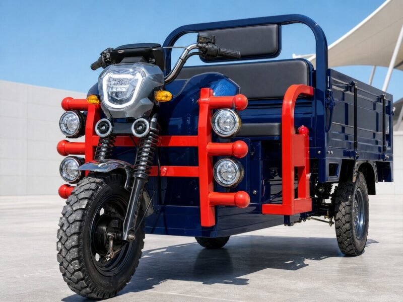 3000W Electric Cargo Tricycle 60V Three Wheel Utility Vehicle 45km/h Open Body for Adult Transport