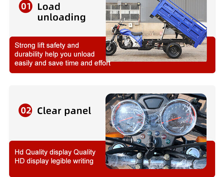 350cc Gasoline Motor Tricycle 9 Wheel Cargo Tricycle 350cc Water Cooling Customized Double Wheel