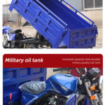 350cc Gasoline Motor Tricycle 9 Wheel Cargo Tricycle 350cc Water Cooling Customized Double Wheel - image 6