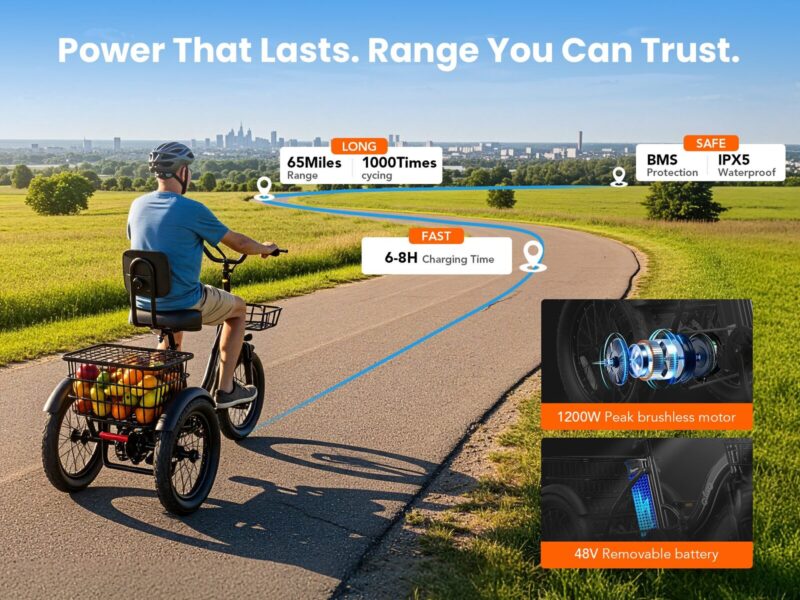 US Stock Folding 3 Wheels Pedal-Assist Elderly Mini Electric Cargo Trike Bike