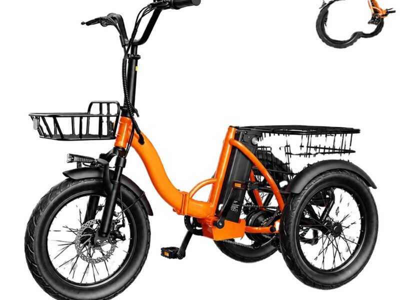 48V 10.4Ah 3 Wheeler Electric Tricycle Cargo Bike for Adult with Storage Basket