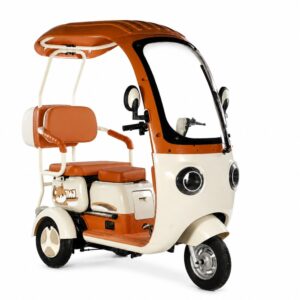 48v Electric Tricycle for Urban Commute Convenient Open Shelter with Wind Rain Sun Coverage for Elderly People