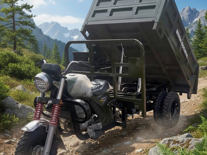 5 Wheel Diesel Dump Truck Tricycle Open Body Motorized Cargo Tricycle 1000kg-2000kg Payload