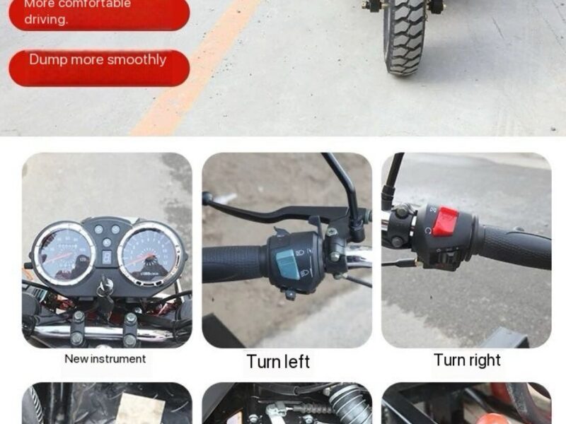 5 Wheel Diesel Dump Truck Tricycle Open Body Motorized Cargo Tricycle 1000kg-2000kg Payload