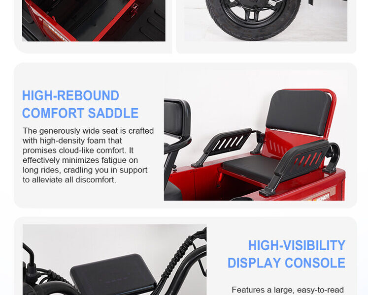 600W-1000W Electric Tricycles Cargo Truck for Adult Electric Trike Electric 3 Wheels Vehicle Open Body
