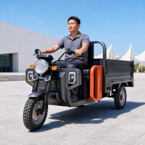 60V 1000W Cargo Electric Tricycle Open Body Three Wheel Utility Vehicle 400kg Load 90km Range