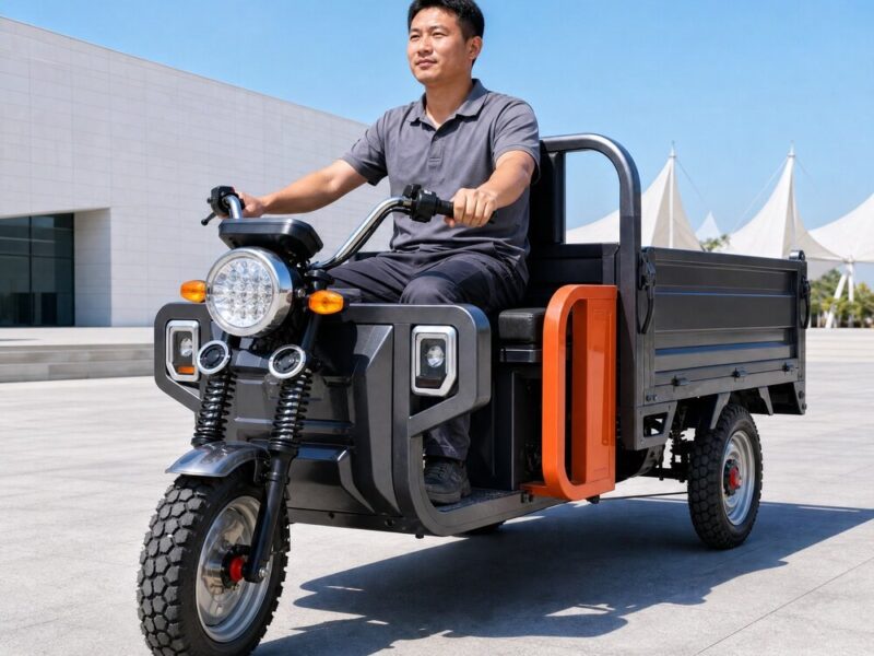60V 1000W Cargo Electric Tricycle Open Body Three Wheel Utility Vehicle 400kg Load 90km Range
