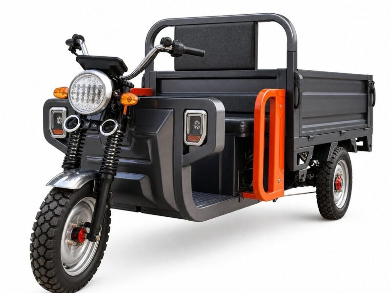 60V 1000W Cargo Electric Tricycle Open Body Three Wheel Utility Vehicle 400kg Load 90km Range