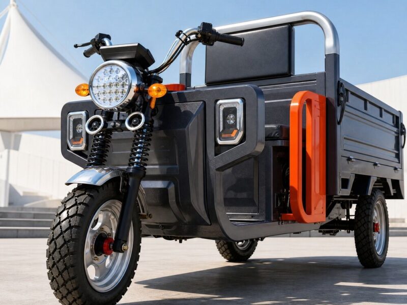60V 1000W Cargo Electric Tricycle Open Body Three Wheel Utility Vehicle 400kg Load 90km Range