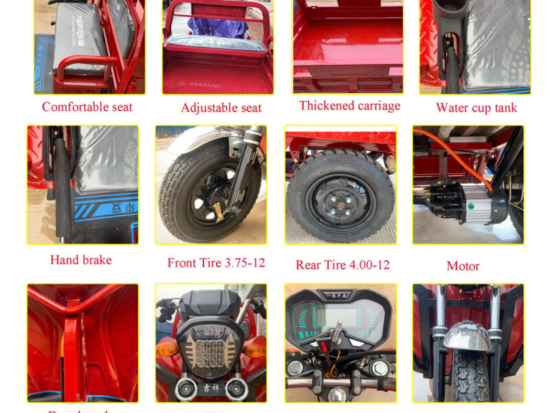 Wholesale Heavy Duty Electric Tricycle High Performance Daily Use Farm Cargo Truck Open Body Frame Dumper Trike drop-side bed