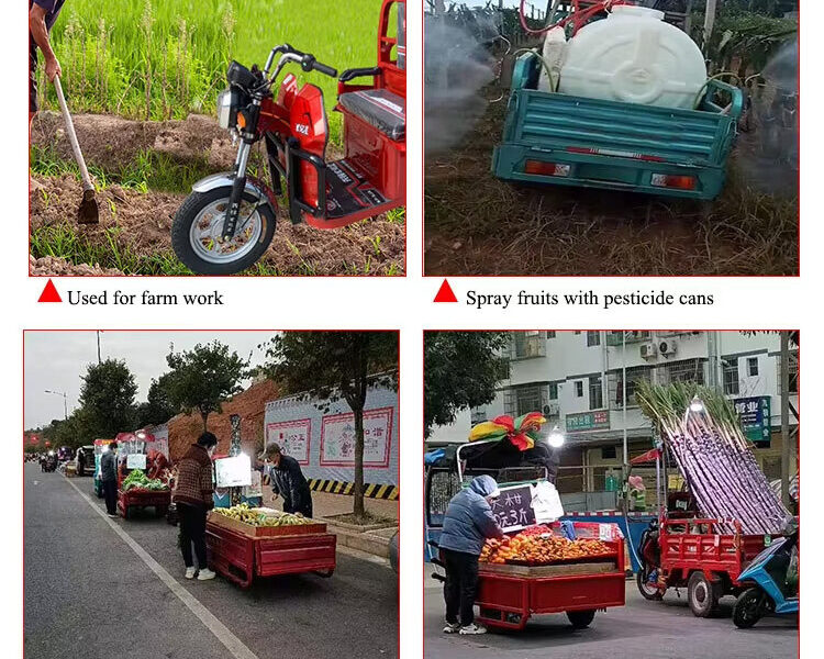 Wholesale Heavy Duty Electric Tricycle High Performance Daily Use Farm Cargo Truck Open Body Frame Dumper Trike drop-side bed