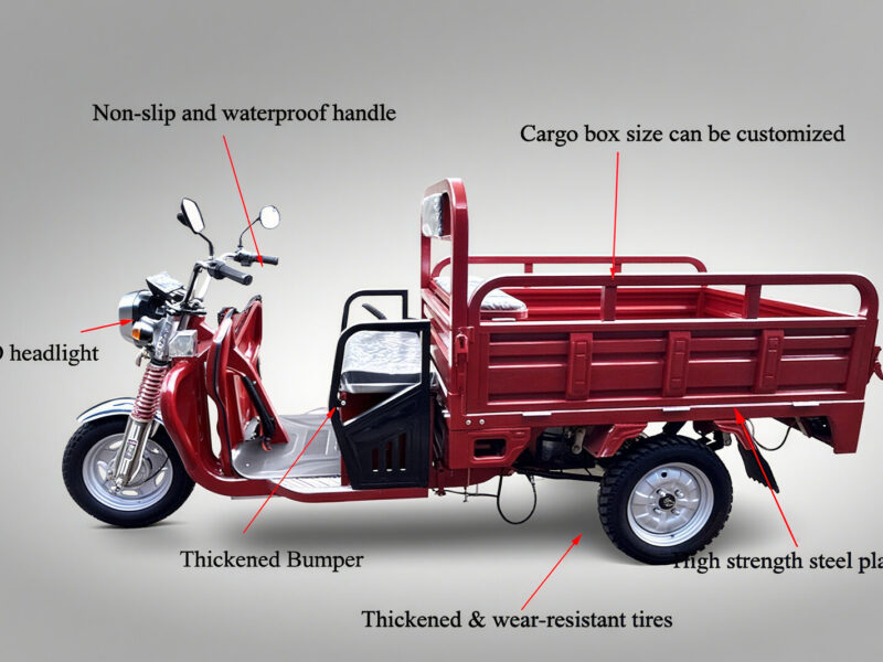 60V/1000W Electric Dumper Tricycle for Adults 3-Wheel Cargo Trike for Urban Commute Transport Express Motorcycles Delivery Truck