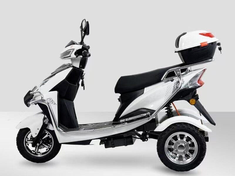 60V 1000W Electric Tricycle Scooter 3 Wheel Adult Cargo Trike 30-50km/h High Speed Dual Rear Wheels Open Top Box Wholesale