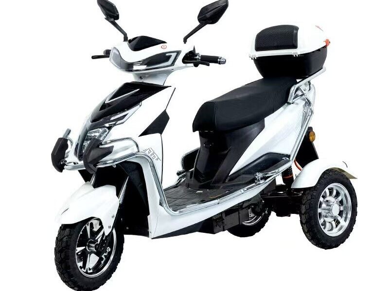 60V 1000W Electric Tricycle Scooter 3 Wheel Adult Cargo Trike 30-50km/h High Speed Dual Rear Wheels Open Top Box Wholesale