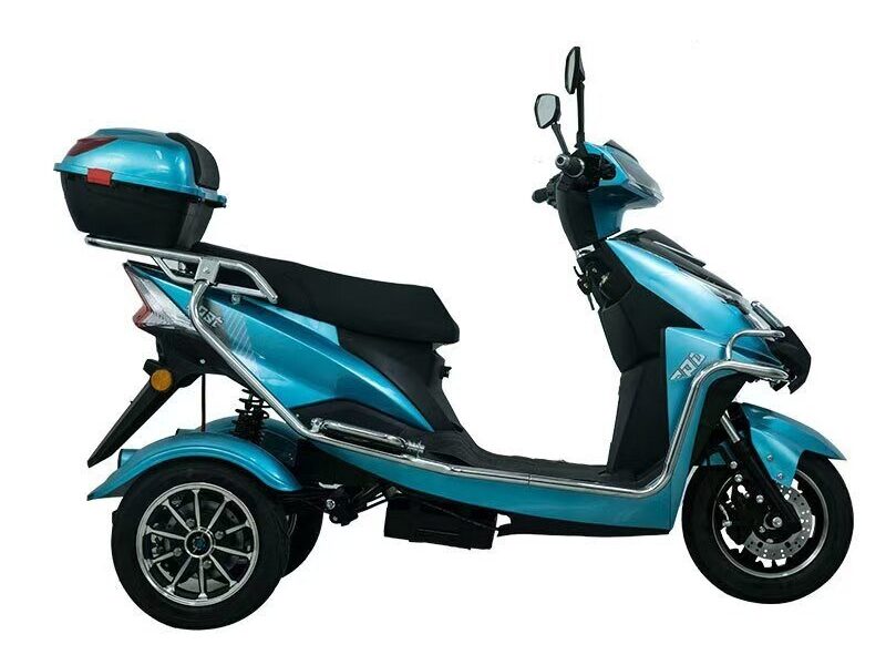 60V 1000W Electric Tricycle Scooter 3 Wheel Adult Cargo Trike 30-50km/h High Speed Dual Rear Wheels Open Top Box Wholesale
