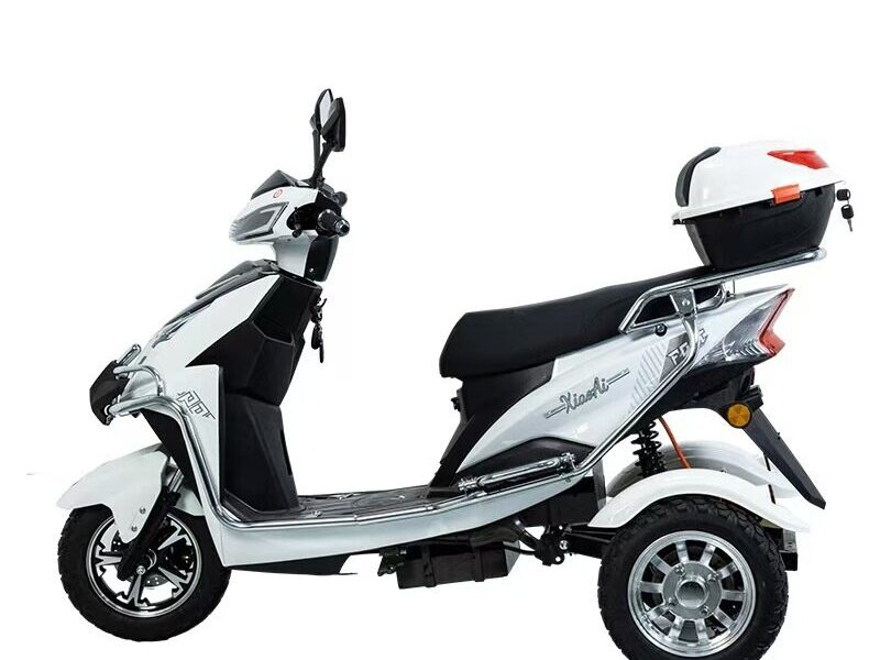 60V 1000W Electric Tricycle Scooter 3 Wheel Adult Cargo Trike 30-50km/h High Speed Dual Rear Wheels Open Top Box Wholesale