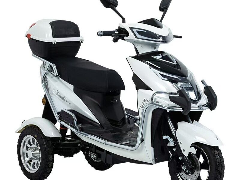 60V 1000W Electric Tricycle Scooter 3 Wheel Adult Cargo Trike 30-50km/h High Speed Dual Rear Wheels Open Top Box Wholesale