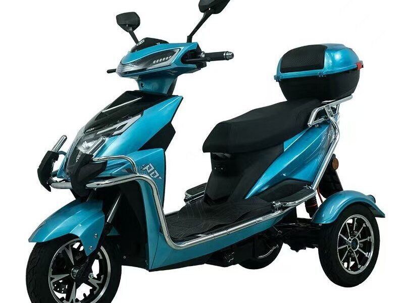 60V 1000W Electric Tricycle Scooter 3 Wheel Adult Cargo Trike 30-50km/h High Speed Dual Rear Wheels Open Top Box Wholesale