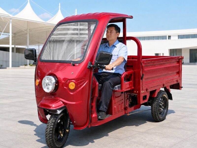 60V 501-800W Electric Cargo Tricycle Open Body Steel Frame Three Wheel Utility Transport Vehicle 54km/h