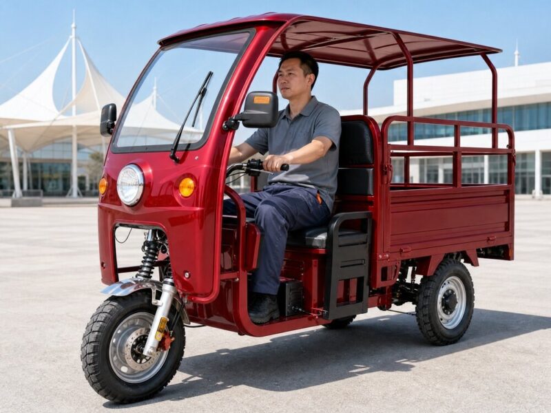 60V 801-1000W Electric Cargo Tricycle 400kg Payload 90km Range 45km/h Farm Transport