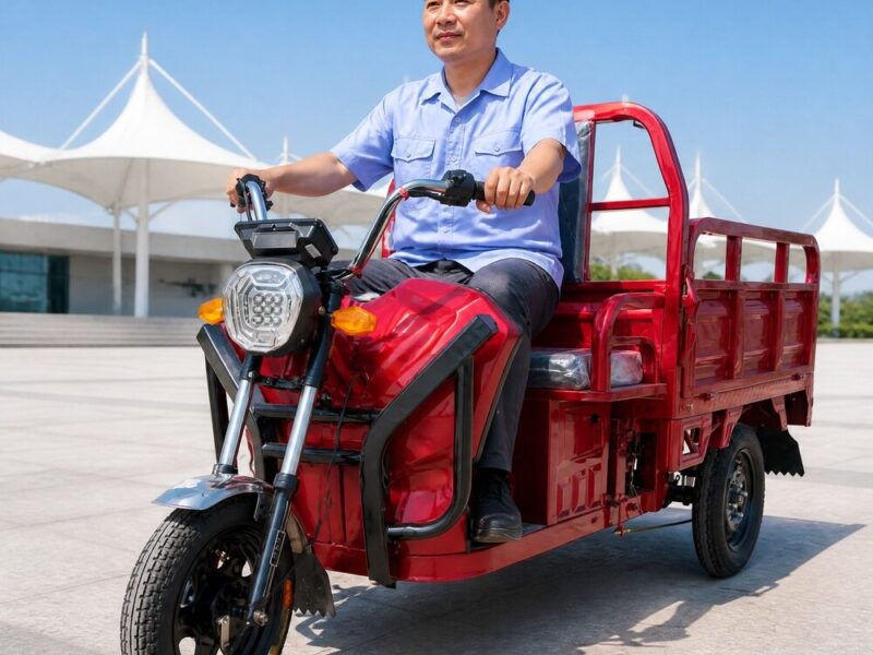 60V Cargo Electric Tricycle 501-800W Open Body Three Wheel Utility Vehicle 90km Range 54km/h Speed 25 Degree Climbing DOT