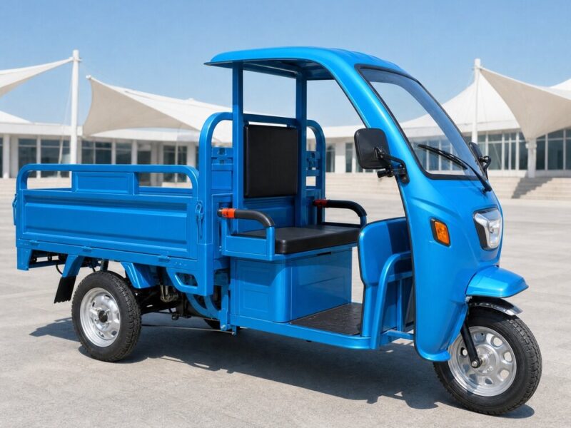 60V Electric Cargo Tricycle 3 Wheel Open Bed Utility Carrier 501-800W 45km/h Transport Vehicle