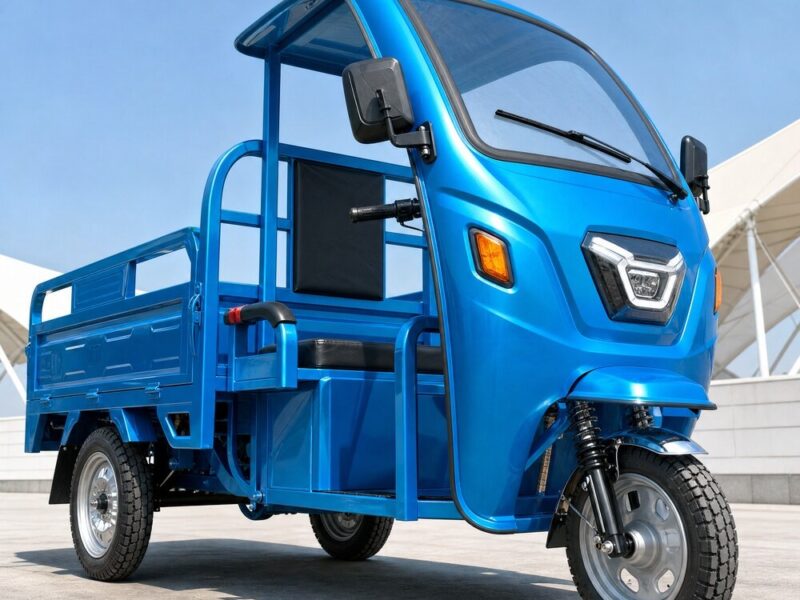 60V Electric Cargo Tricycle 3 Wheel Open Bed Utility Carrier 501-800W 45km/h Transport Vehicle