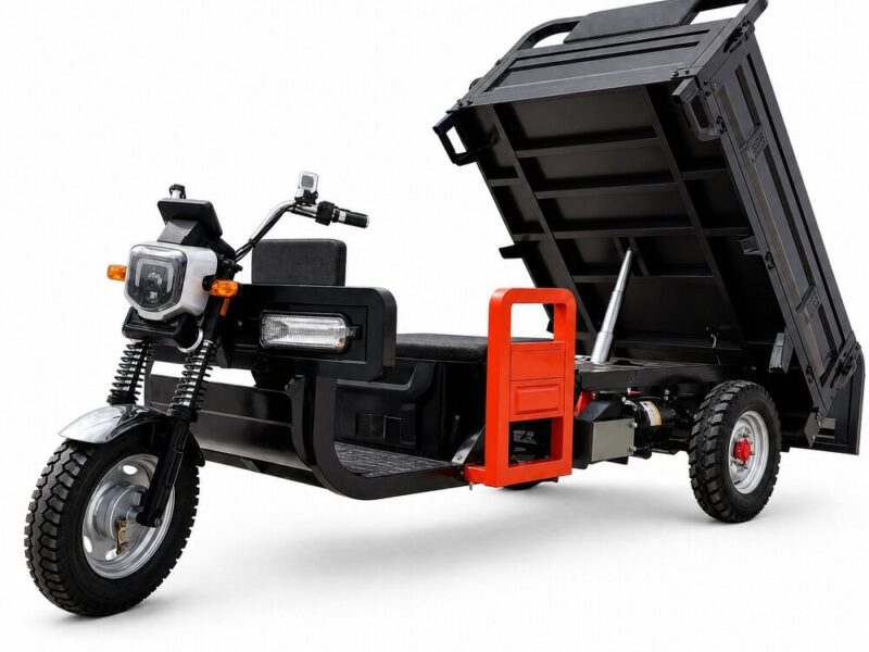 60V Electric Cargo Tricycle 3 Wheel Tipping Bed 500-12 Tires 50km/h Over 400kg Payload Transport Vehicle