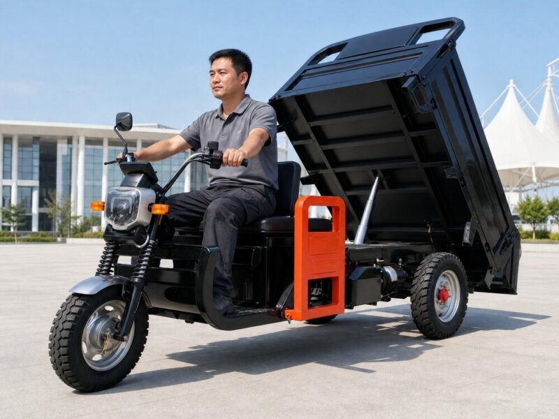 60V Electric Cargo Tricycle 3 Wheel Tipping Bed 500-12 Tires 50km/h Over 400kg Payload Transport Vehicle