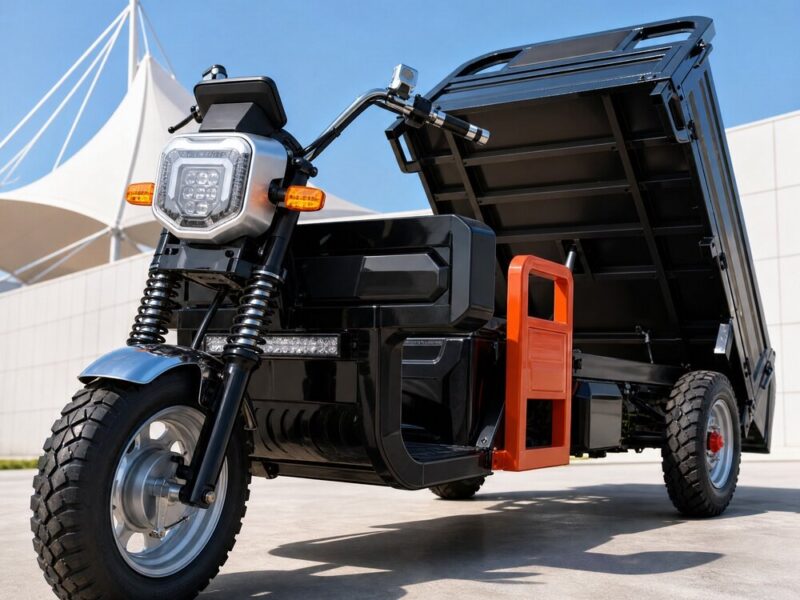 60V Electric Cargo Tricycle 3 Wheel Tipping Bed 500-12 Tires 50km/h Over 400kg Payload Transport Vehicle