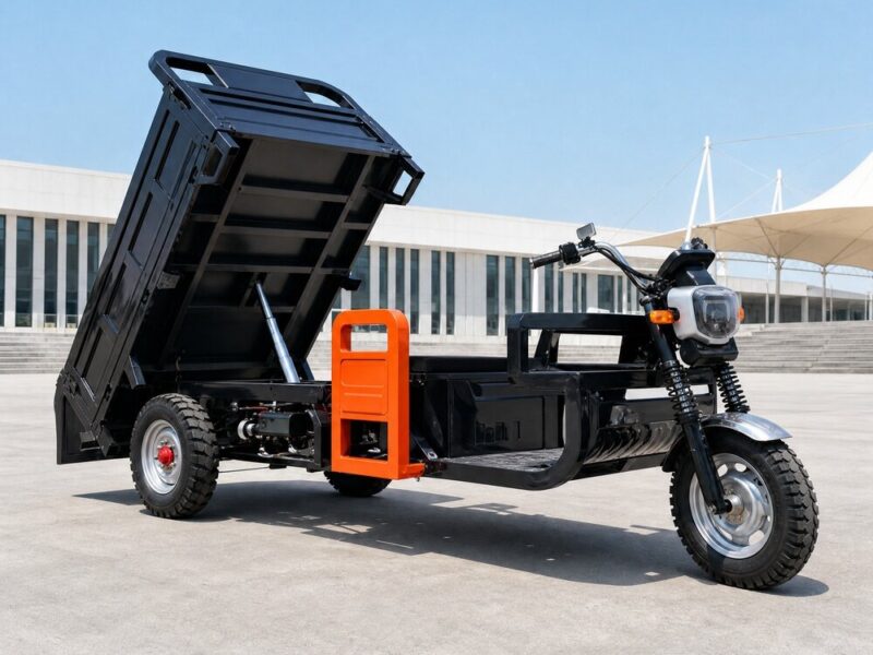 60V Electric Cargo Tricycle 3 Wheel Tipping Bed 500-12 Tires 50km/h Over 400kg Payload Transport Vehicle