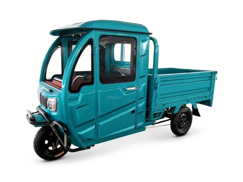 60V Electric Cargo Tricycle 501-800W Closed Cab Three Wheel Transport Vehicle 90km Range 54km/h