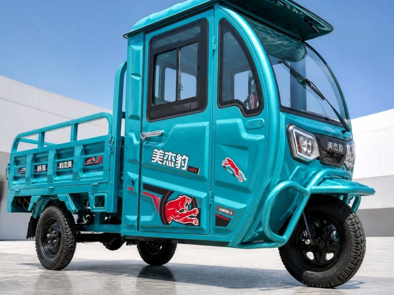 60V Closed Cargo Electric Tricycle 501-800W Three Wheel Utility Vehicle 90km Range DOT Certified