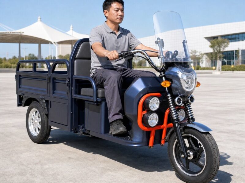 60V Electric Cargo Tricycle 501-800W Open Body Three Wheel Utility Vehicle 300-400kg Payload 90km Range