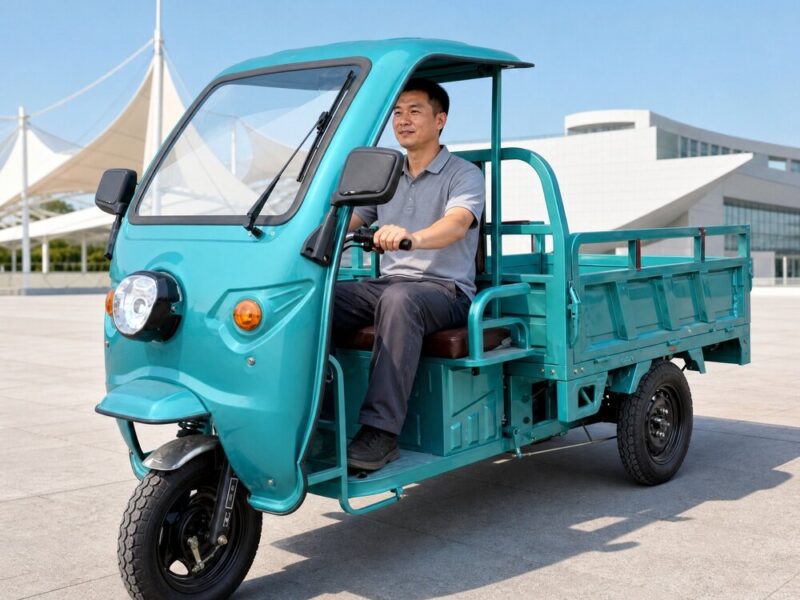 60V Electric Cargo Tricycle 501-800W Open Body Utility Trike 90km Range 54km/h Market Transport